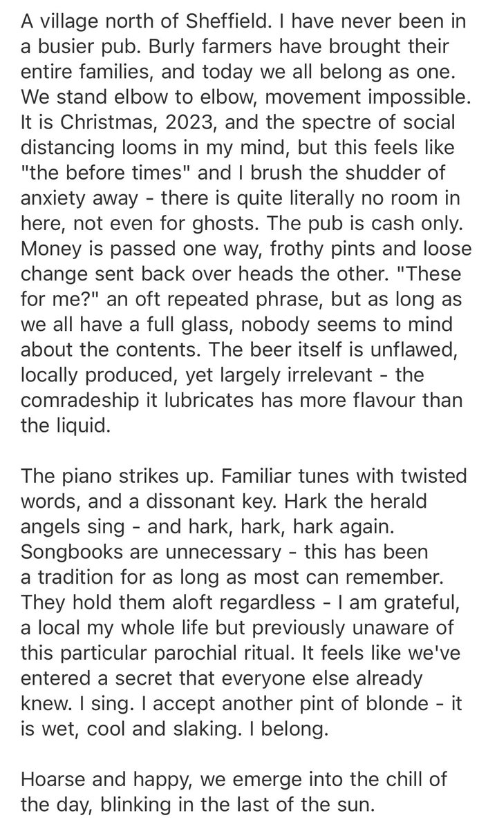 Wrote something loosely about beer, for fun! For the first time in literally years. Feel rusty, can’t remember the password to post on the blog and it’s about Christmas in March, but here it is. Sheffield Carols.