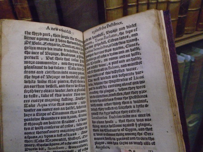 1578 Counsell Against the Pestilence - use cinnamon, violet and cloves, but under no circumstances rely on a walnut