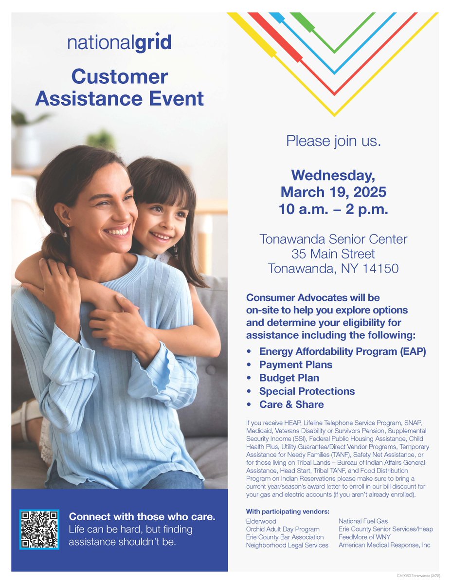 FeedMore WNY will be present at tomorrow's <a href="/nationalgridus/">National Grid US</a> Customer Assistance Event in #Tonawanda to offer resources on food assistance.