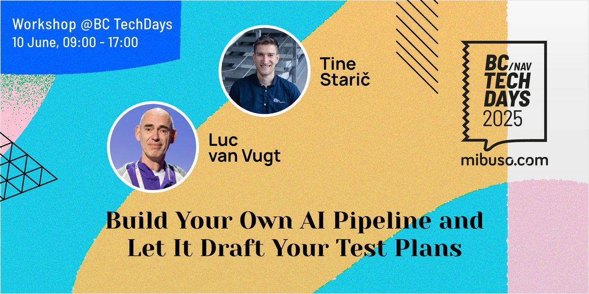 Tine Staric (@tinestaric) on Twitter photo Iβm back on the big stage at <a href="/BCTechDays/">BC TechDays</a>! π
πΉ GitHub Copilot & AL β Works better than you think!
πΉ Testing, but exciting β <a href="/lucvanvugt/">Luc van Vugt</a> & I show how page scripting & data-driven tests make testing fresh again!
π‘ Plus: AI + Testing Workshop!
Canβt wait! π Iβm back on the big stage at <a href="/BCTechDays/">BC TechDays</a>! π
πΉ GitHub Copilot & AL β Works better than you think!
πΉ Testing, but exciting β <a href="/lucvanvugt/">Luc van Vugt</a> & I show how page scripting & data-driven tests make testing fresh again!
π‘ Plus: AI + Testing Workshop!
Canβt wait! π