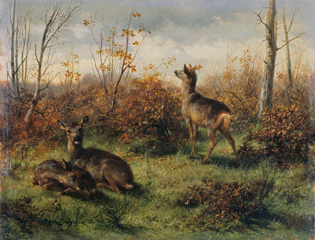 Happy #WomensHistoryMonth at The Wallace Collection! 💜🎨

Celebrating Rosa Bonheur, France's leading 19th-century animal painter. In this small yet striking painting, sprightly deer amble through an autumnal scene, bringing the wilderness to life. 🍂🦌