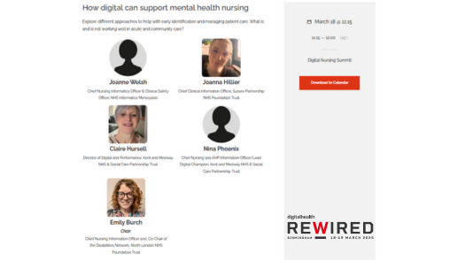 Digital Health Rewired (@dhrewired) on Twitter photo Coming up: Panel Discussion: How digital can support mental health nursing at #Rewired25
Speakers
β‘οΈLaura Pullen, <a href="/SPFT_NHS/">Sussex Partnership</a>, Claire Hursell, <a href="/NHSKentMedway/">NHS Kent and Medway</a>, Nina_PhoenixOT, <a href="/NHSKentMedway/">NHS Kent and Medway</a>, Joanne Welsh, <a href="/NHSiMerseyside/">NHS Informatics Merseyside</a>, <a href="/joannamay77/">Joanna Hillier</a>, <a href="/SPFT_NHS/">Sussex Partnership</a> Coming up: Panel Discussion: How digital can support mental health nursing at #Rewired25
Speakers
β‘οΈLaura Pullen, <a href="/SPFT_NHS/">Sussex Partnership</a>, Claire Hursell, <a href="/NHSKentMedway/">NHS Kent and Medway</a>, Nina_PhoenixOT, <a href="/NHSKentMedway/">NHS Kent and Medway</a>, Joanne Welsh, <a href="/NHSiMerseyside/">NHS Informatics Merseyside</a>, <a href="/joannamay77/">Joanna Hillier</a>, <a href="/SPFT_NHS/">Sussex Partnership</a>