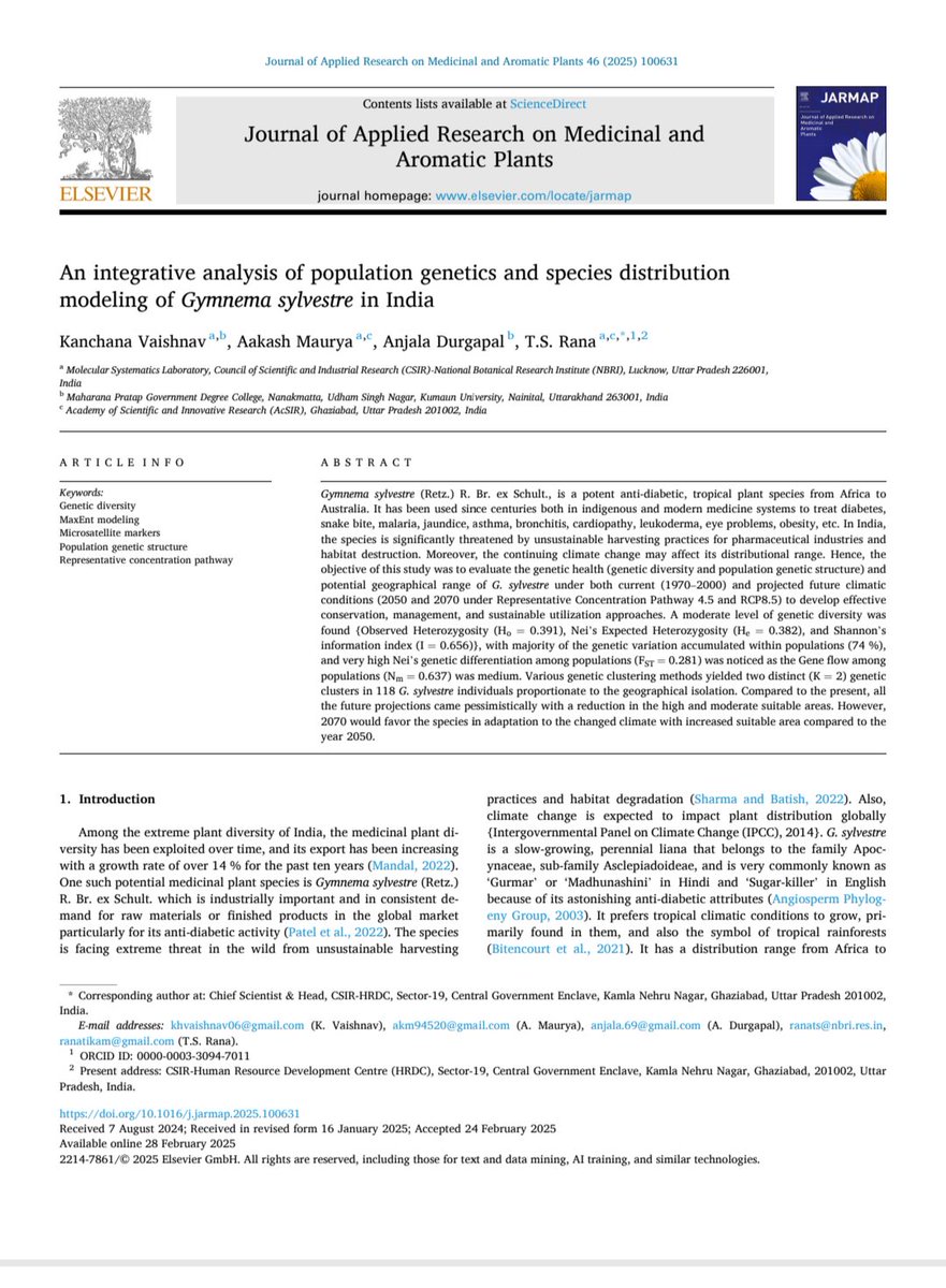 khvaishnav06's tweet photo. Happy to share my third research article 😊🥰🙏. Always grateful to my Phd Supervisor @TikamSRana1 😄🙏🙏🎉 https://t.co/AvSJm8UQ4q