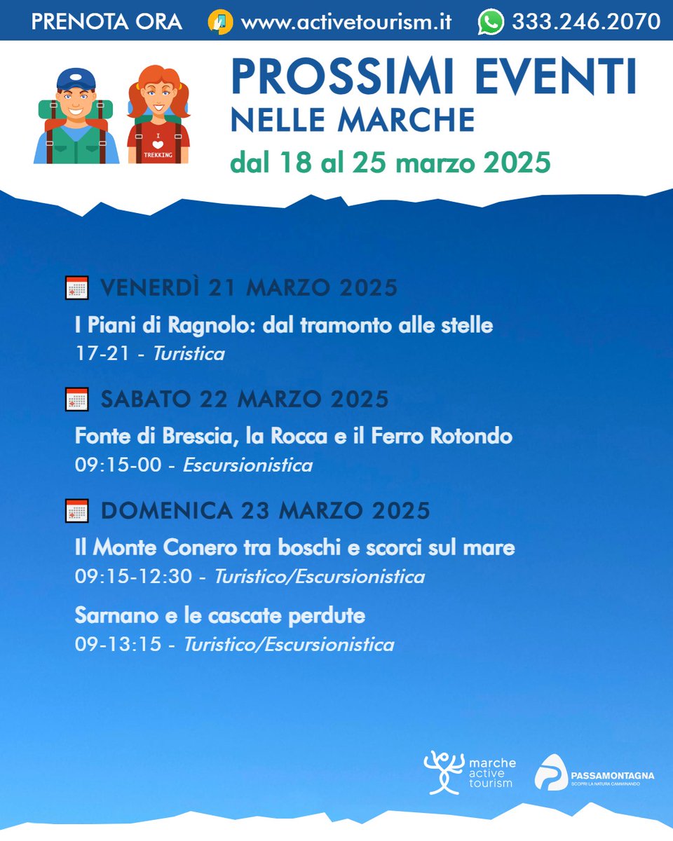 Ecco gli eventi per questo weekend 
Clicca sull'escursione che ti interessa e prenota il tuo posto! 👇
tinyurl.com/mv83yk3b