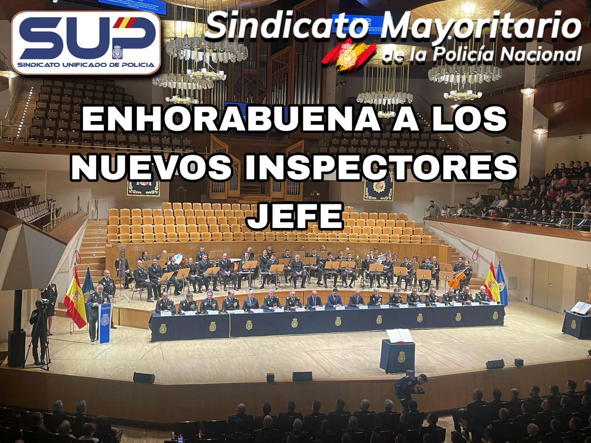 El <a href="/Sup_Policia/">SUP</a> ha acompañado en su acto de jura y entrega de títulos profesionales a la #PromociónXXXI de la #EscalaEjecutiva, primera categoría
Os deseamos los mejores éxitos profesionales en vuestra nuesta etapa como Inspectores Jefe
Desde nuestra Federación de Escala