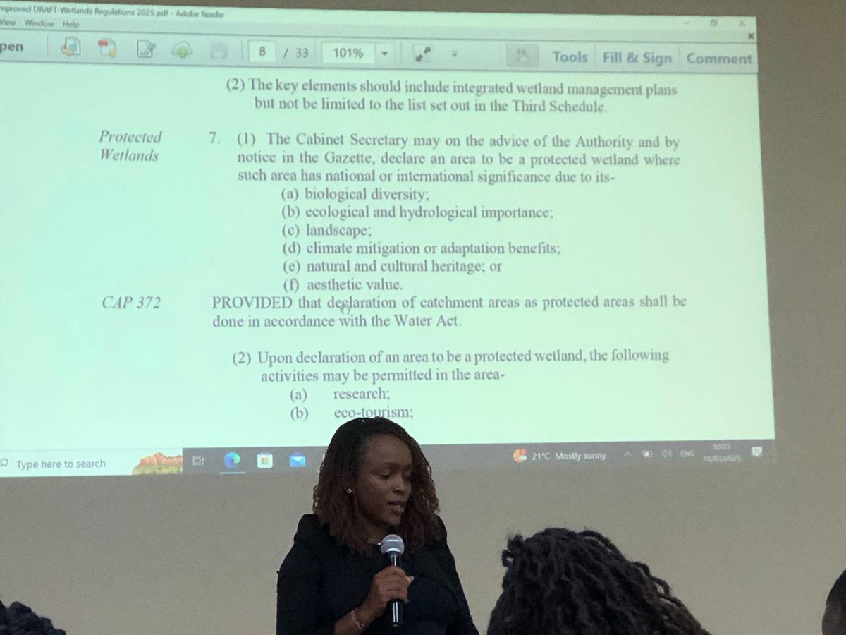 Currently Participating in the National  Draft Validation of  The Environment Management and Co-ordination ( Conservation and Management of Wetlands) Regulations 2025 organized by <a href="/NemaKenya/">NEMA Kenya</a> 
Photo courtesy:<a href="/NemaKenya/">NEMA Kenya</a> 
#WetlandsRestoration