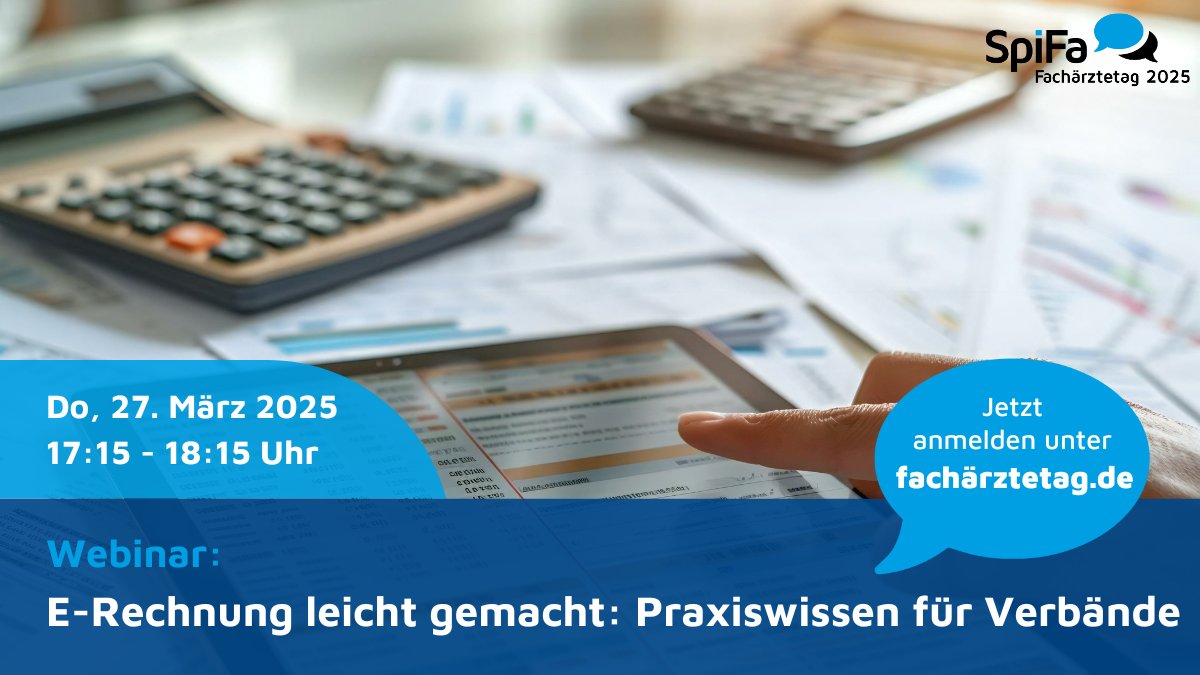 SpiFa e.V. (@spifa_ev) on Twitter photo Die E-Rechnung wird zur Pflicht – was bedeutet das für Unternehmen und Verbände? In unserem Webinar erhalten Sie kompakte Informationen zu den neuen Anforderungen, praxisnahe Lösungen und wertvolle Tipps zur Umsetzung. Jetzt registrieren: us06web.zoom.us/webinar/regist…
<a href="/a_byrla/">André Byrla</a> Die E-Rechnung wird zur Pflicht – was bedeutet das für Unternehmen und Verbände? In unserem Webinar erhalten Sie kompakte Informationen zu den neuen Anforderungen, praxisnahe Lösungen und wertvolle Tipps zur Umsetzung. Jetzt registrieren: us06web.zoom.us/webinar/regist…
<a href="/a_byrla/">André Byrla</a>