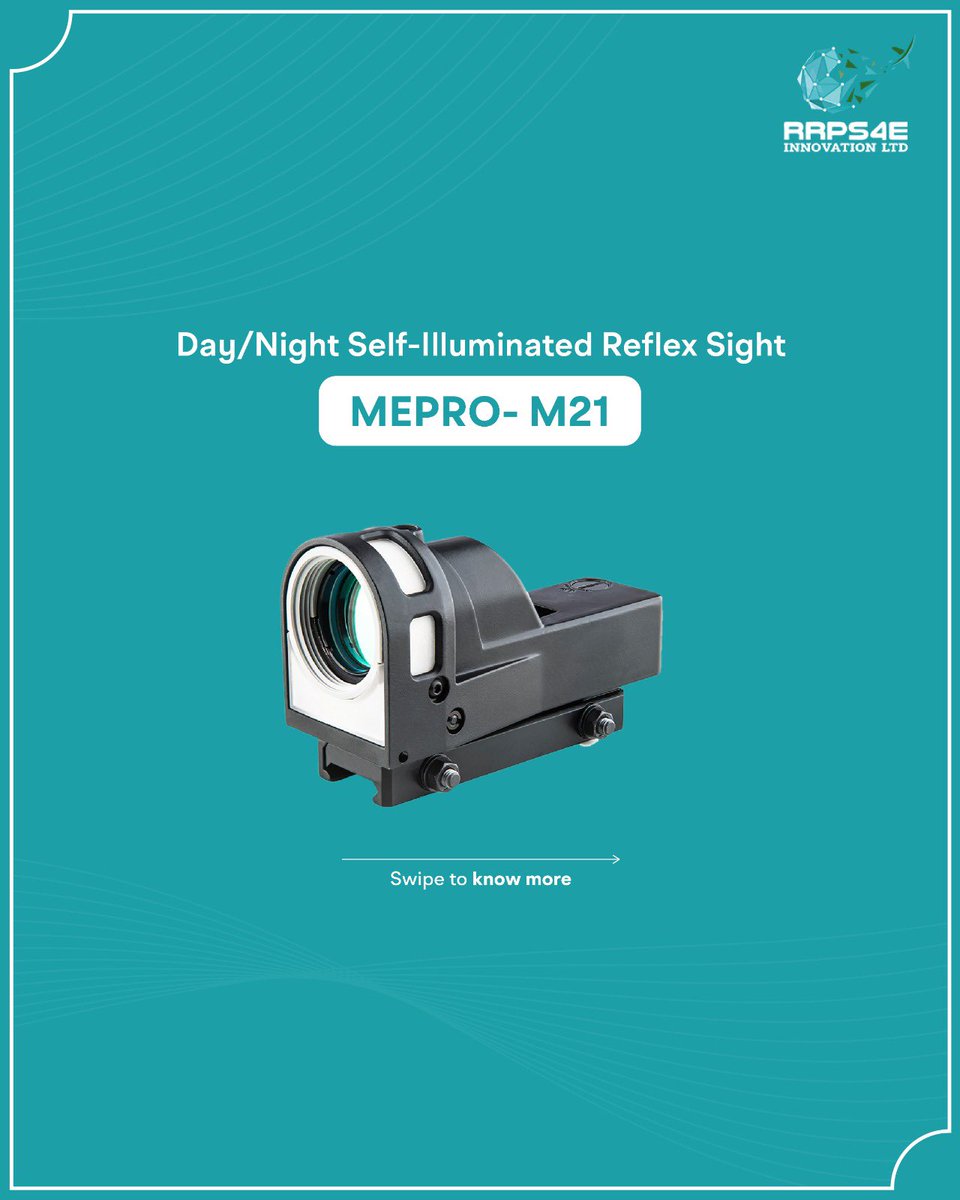 RRPS4E's tweet image. The MEPRO M21 is a self-illuminated, maintenance-free reflex sight designed for quick and instinctive shooting in any light condition.  No batteries, just fiber optics by day and tritium at night for all-light aiming!  
#RRPS4E #Defensetech
#MEPRO #M21