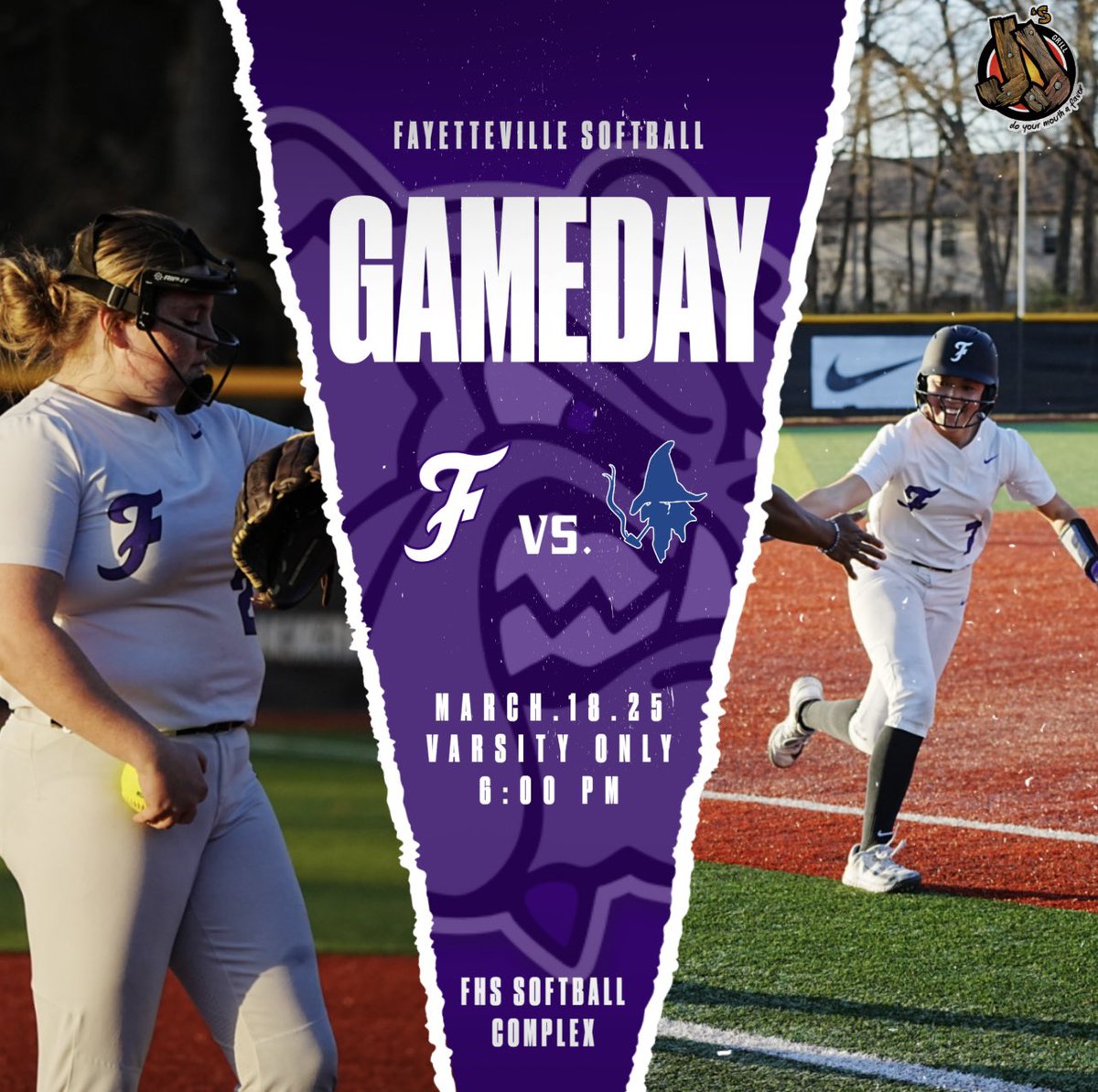 purpledogssb's tweet photo. Conference matchup against Rogers this afternoon. Varsity only, 6:00 start. See you there. Go Purple Dogs!🐾🥎 https://t.co/0CfSFYocJB