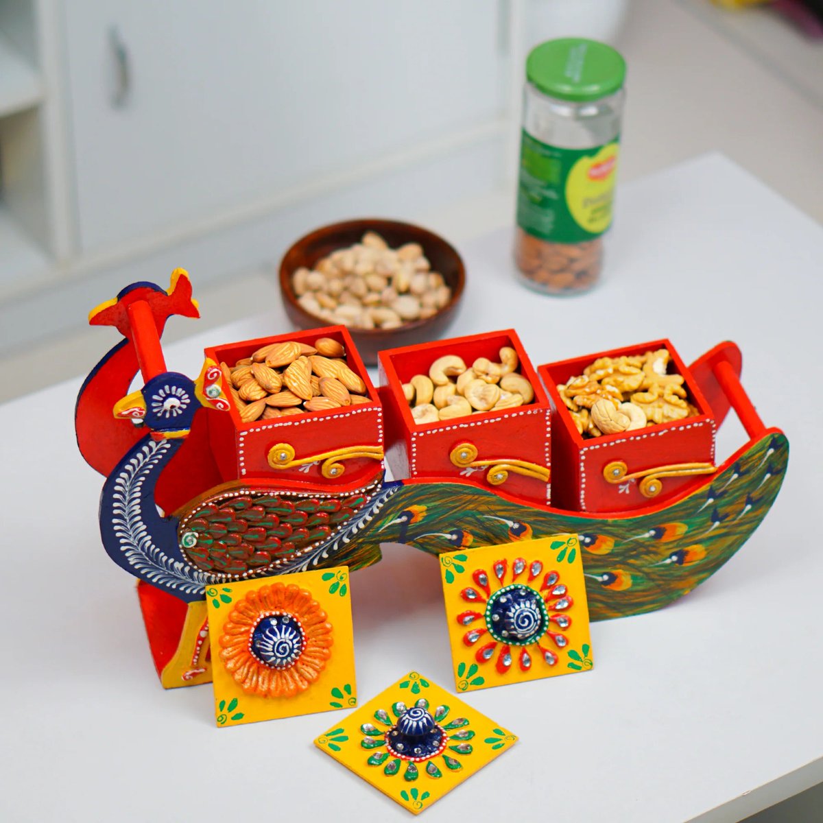 ArpitTewari7's tweet photo. Looking for a dry fruit box for your home? 🍱✨ We got you covered!

Check out our Rajasthani handpainted wooden box—a perfect blend of tradition &amp; elegance. 🎨🌿

Available now! DM us or WhatsApp at 8299651830 to order.

#shoplocal #makeinindia #handpaintes @payalbhayana https://t.co/7DwxpxyVeZ