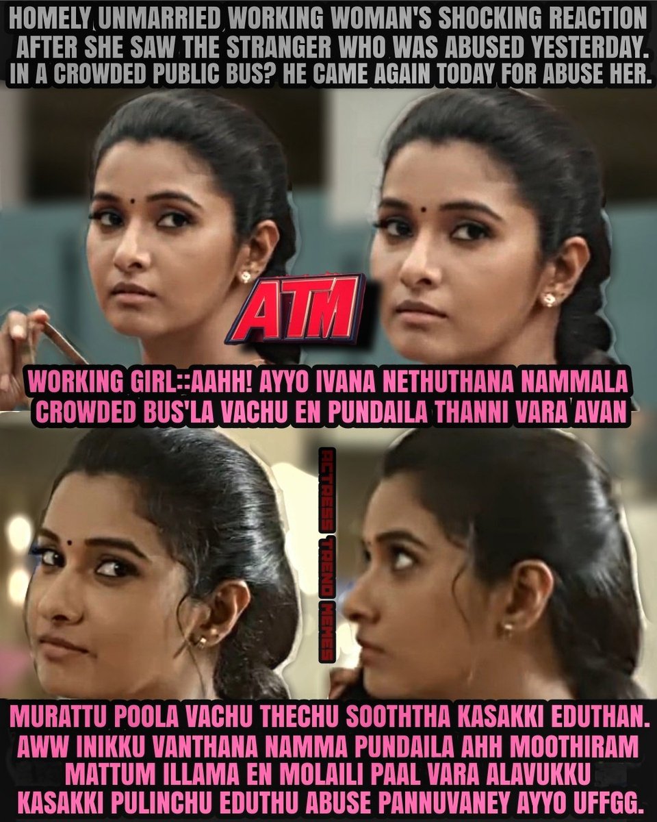 ATMKING20's tweet photo. The Women'S Bus Travel
 Tragedy Series[PART-ONE1]...
#ATM #ActressTrendMemes #bus
#busmemes #bustravel #busmeme
#tamilhotmemes #tamilactresshot https://t.co/VGZ48ozibk