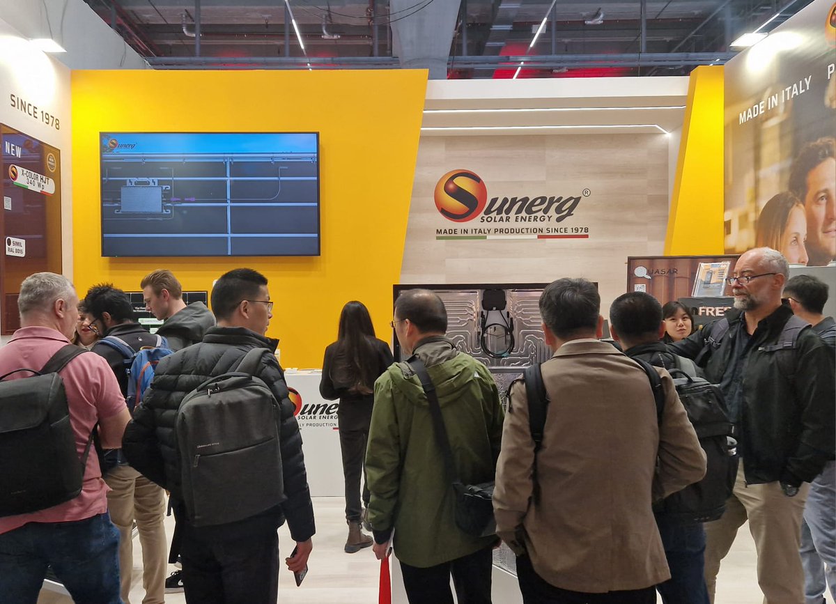 Sunerg_Solar's tweet photo. View of our stand in @ishFrankfurt - Germany
We look forward to seeing you in Hall 12 stand C11 to discover the world of Solar Thermal and Photovoltaic and why not . . . also hybrid 😉

#energytransition #hybrid #solarthermal #photovoltaic https://t.co/3C6fuV2PIi