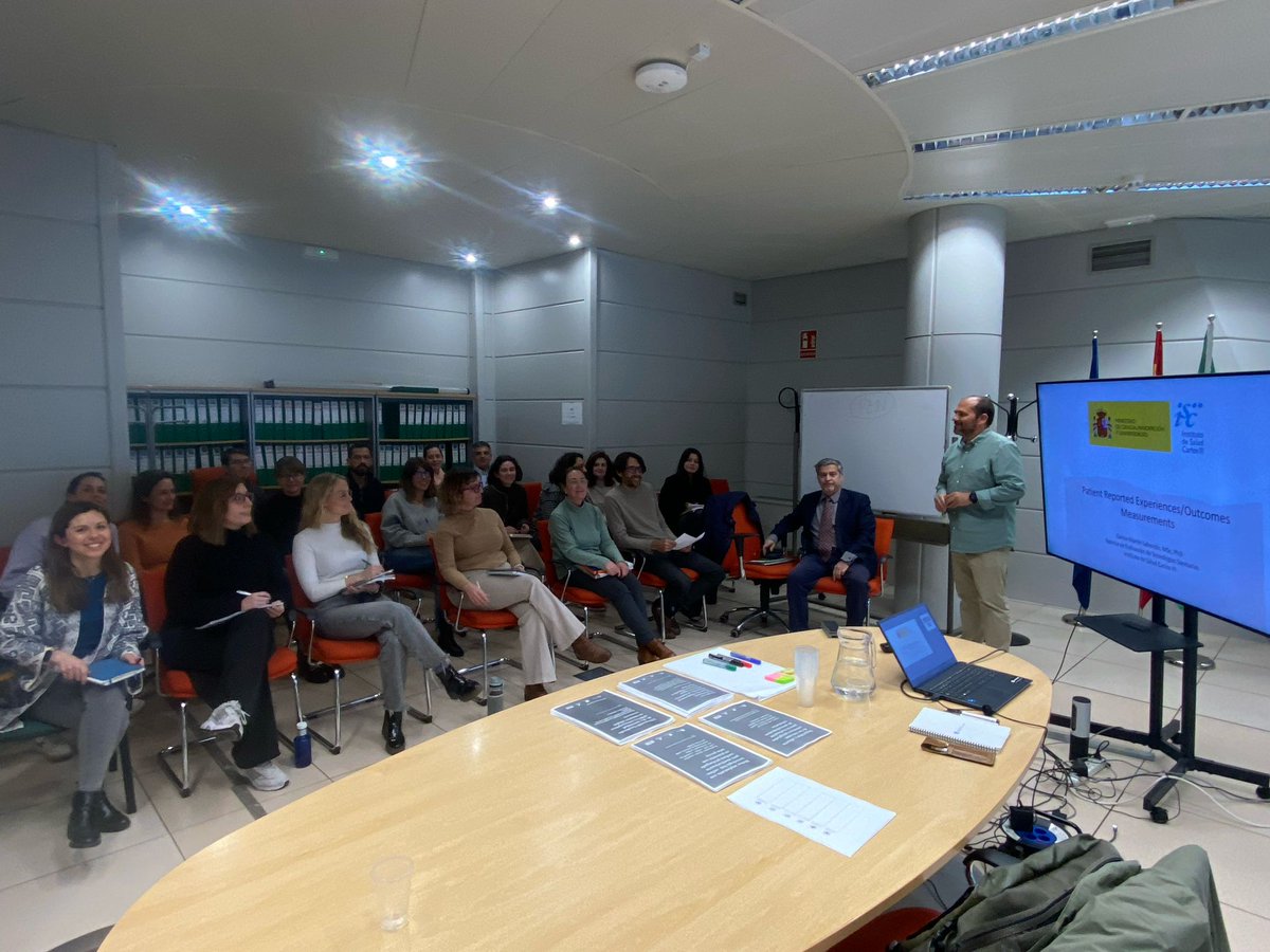 Fantástico taller para el equipo AETSA sobre las herramientas de medición PROM y PREM: resultados de salud aportados por los pacientes  y experiencia reportada por los pacientes sobre la atención médica #RedETS <a href="/SaludISCIII/">Instituto de Salud Carlos III (ISCIII)</a>