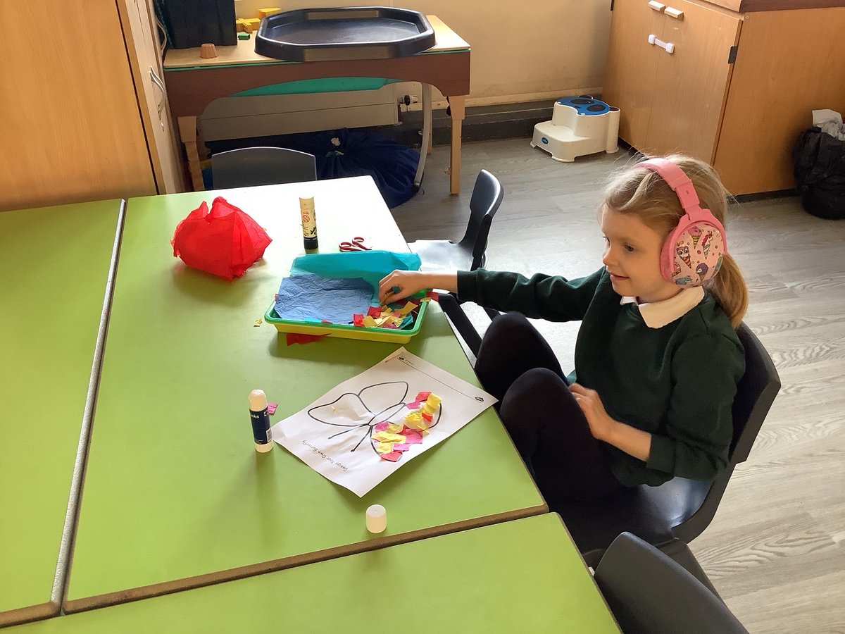 Making a butterfly for Spring.