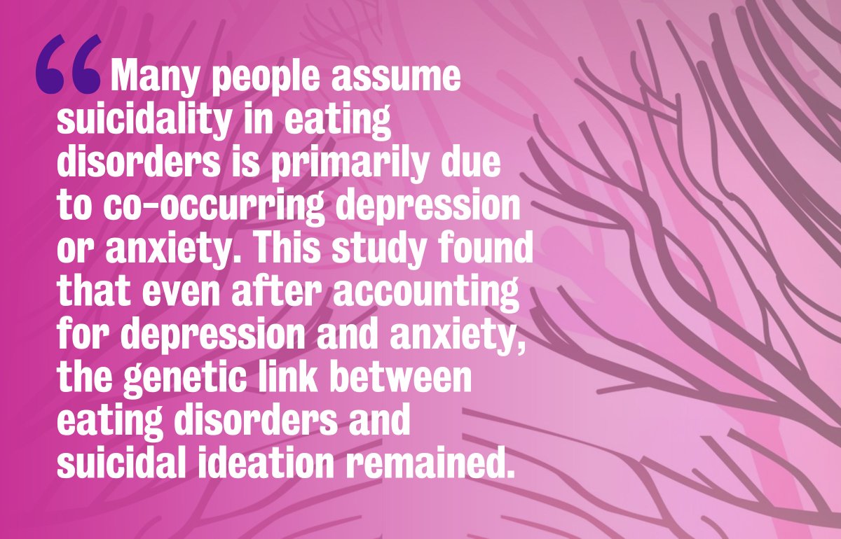 NEW research finds a genetic link between eating disorder symptoms &amp; suicidal ideation. While not everyone will experience suicidal thoughts, routine screening is crucial for better support.

Read Dr <a href="/mrtzhrl/">Moritz</a>, Oliwia Brzeczkowska, and <a href="/AgMusial/">Agnieszka Musial</a>'s blog👉
kcl.ac.uk/eating-disorde…