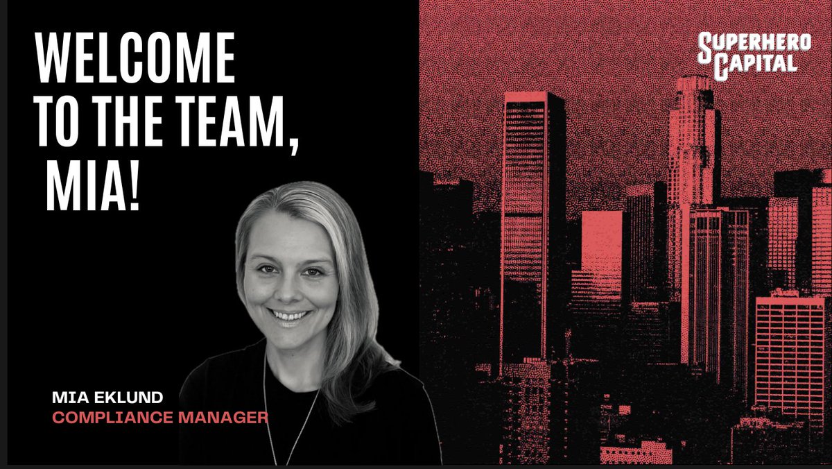superherovc's tweet photo. 🦸‍♀️ Welcome, Mia Eklund!

Our team just got stronger! As Compliance Manager, Mia keeps our investments sharp and secure. Her superpower? “Enjoying good policies &amp; procedures!”

Glad to have you, Mia! 🚀⚡ https://t.co/3XWtjNXgbF