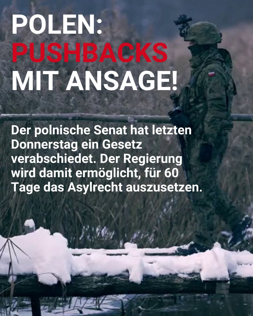 ProAsyl's tweet image. Das Gesetz verstößt genauso wie die bisherige brutale #Pushback-Praxis an der polnisch-belarussischen Grenze eindeutig gegen europäisches und internationales Recht. Und was tut die Europäische Kommission als „Hüterin der Verträge“ dagegen? Nichts.

proasyl.de/pressemitteilu…