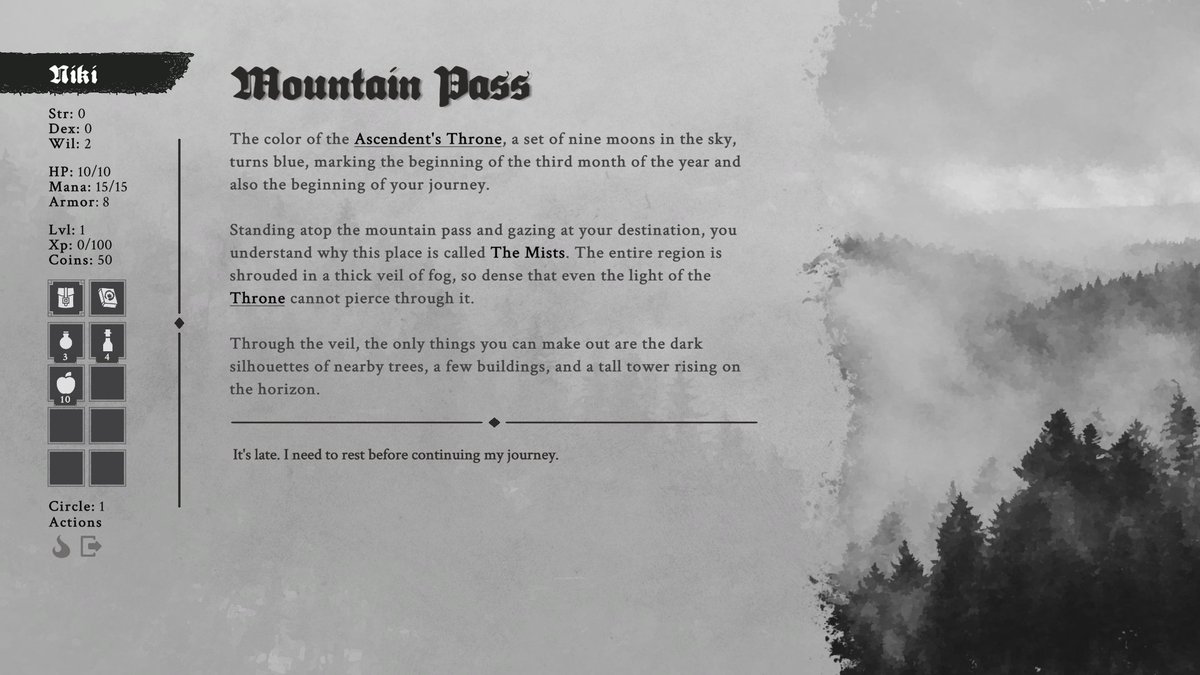 niki_from's tweet photo. The demo of Herald of the Mists will be released this Friday!

It’s all about worldbuilding, atmosphere, tough choices and dice rolls.

🔗Wishlist now! https://t.co/BbQUELgx8A

#gamedev #indiedev #RPG https://t.co/BHir4XNVbx