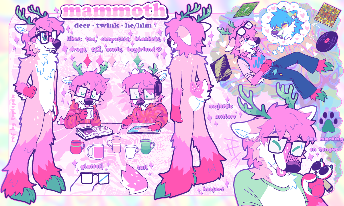 tuplepaw's tweet photo. new ref and a little painting for my wife 🩷🦌 https://t.co/z6Fcaq811o