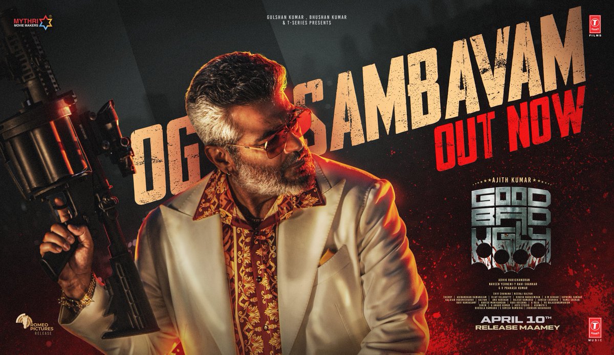 OG SAMBAVAM 🔥
AK SAMBAVAM 🔥🔥

#GoodBadUgly First Single #OGSambavam OUT NOW 💥💥
▶️ youtu.be/kuZ-6jd82Go

A <a href="/gvprakash/">G.V.Prakash Kumar</a> Musical 
Sung by <a href="/gvprakash/">G.V.Prakash Kumar</a> &amp; <a href="/Adhikravi/">Adhik Ravichandran</a> 
Lyrics by <a href="/VishnuEdavan1/">Vishnu Edavan</a>

#GoodBadUgly Grand release on 10th April, 2025 with VERA LEVEL entertainment 🤩