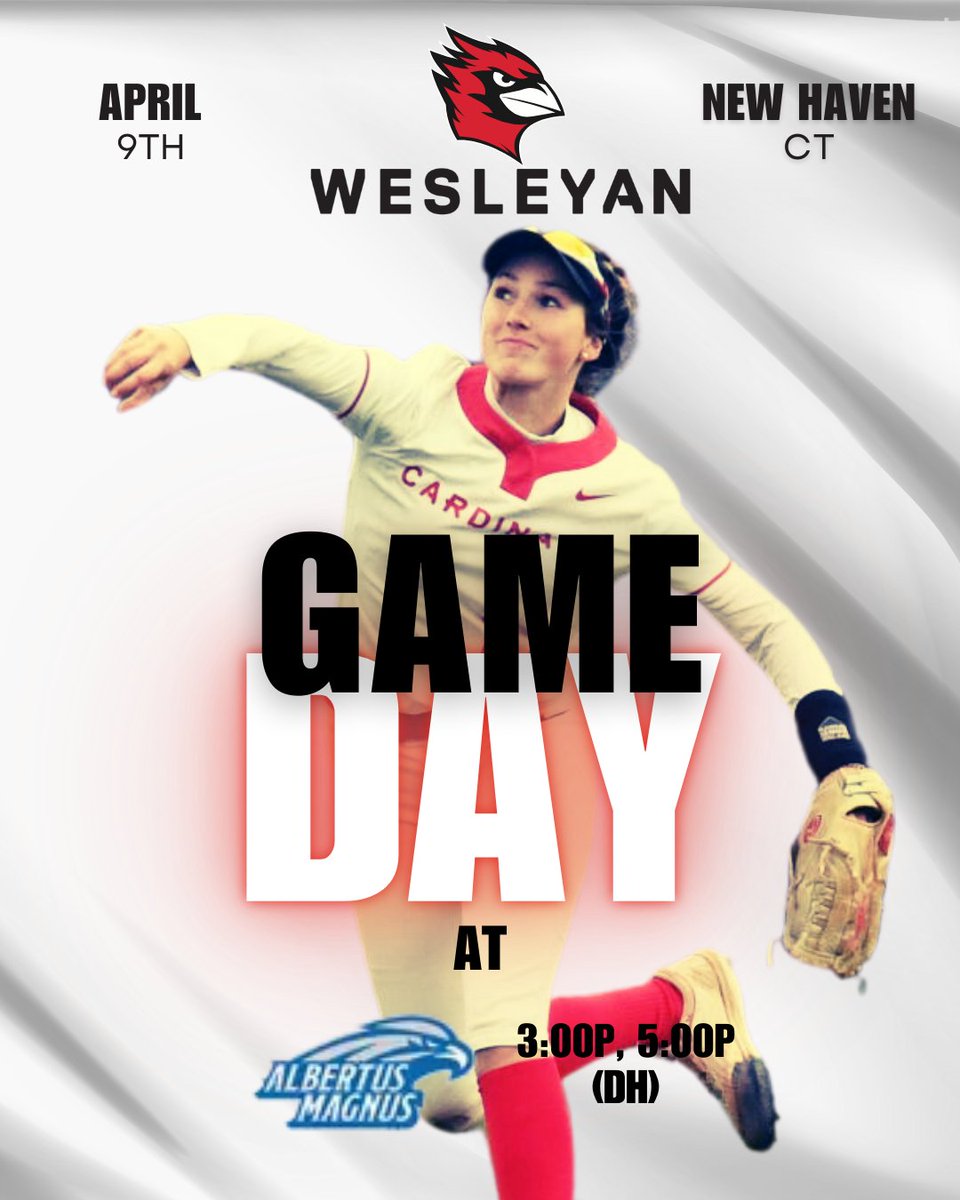 Wesleyan Softball (@wes_softball) on Twitter photo Cardinals are spreading their wings as they head down to New Haven to play 2๏ธโฃ!
๐New Haven, CT
๐ 3:00p, 5:00p (DH)
๐ฅ <a href="/albertus_sb/">Albertus Wahyudi SB</a>
๐ป bit.ly/GCWesSoftball
#whynotwes
#wessoftball2025
#soaringtonewheights
#NESCACSoftball Cardinals are spreading their wings as they head down to New Haven to play 2๏ธโฃ!
๐New Haven, CT
๐ 3:00p, 5:00p (DH)
๐ฅ <a href="/albertus_sb/">Albertus Wahyudi SB</a>
๐ป bit.ly/GCWesSoftball
#whynotwes
#wessoftball2025
#soaringtonewheights
#NESCACSoftball