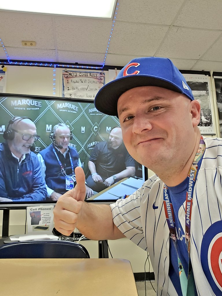 From Japan to my classroom smartboard on <a href="/WatchMarquee/">Marquee Sports Network</a>. As a teacher, I dont even have to miss <a href="/Cubs/">Chicago Cubs</a> opening day. This will be over before school starts!!! #cubs #OpeningDay #watchmarquee #gocubsgo