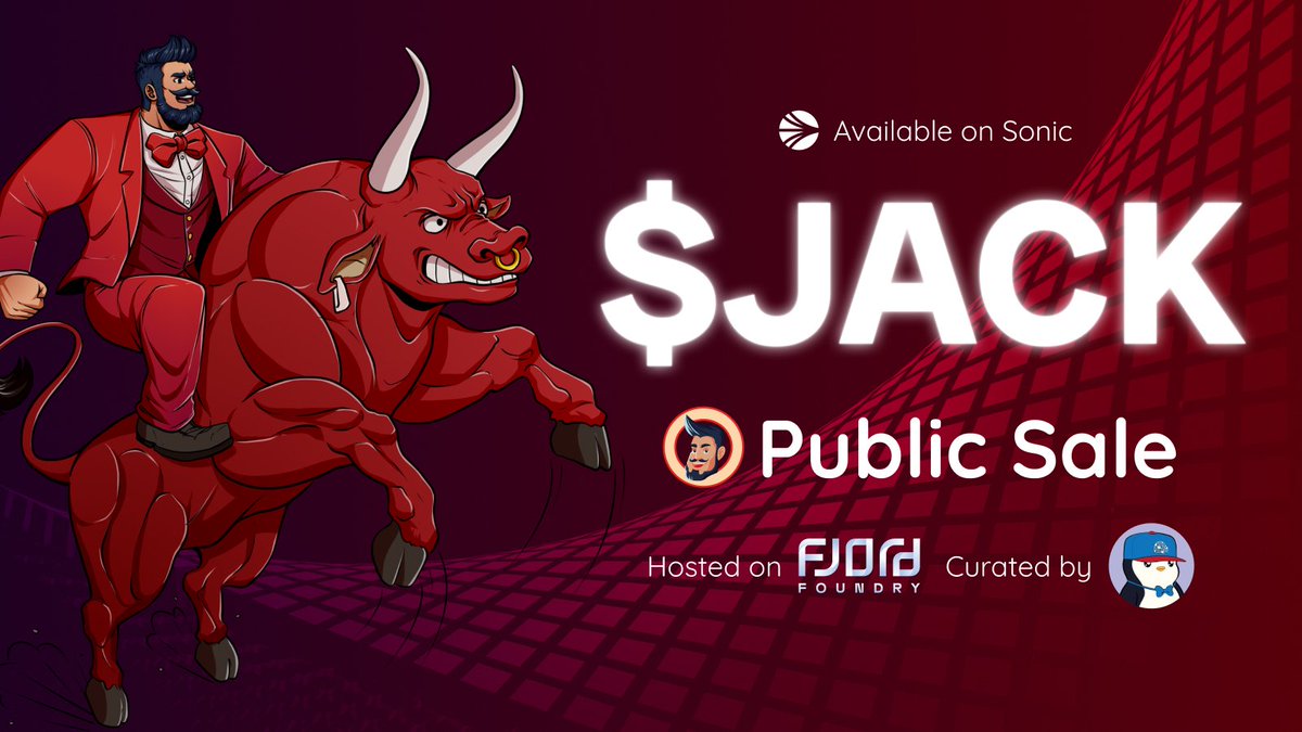 Stable Jack (@stablejack_xyz) on Twitter photo $JACK is FINALLY LAUNCHING!
Stable Jack’s Public Sale Goes Live on <a href="/FjordFoundry/">Fjord Foundry</a> – Handpicked by <a href="/JiraiyaReal/">Jiraiya</a>!
Date ▶️ March 26th at 3 PM UTC
SALE DETAILS:
🔴Token: $JACK
🔵Host Chain: <a href="/SonicLabs/">Sonic Labs</a>
🟢Total Tokens for Sale: 6.25M $JACK
🟣Fully Diluted Valuation (FDV): $20M $JACK is FINALLY LAUNCHING!
Stable Jack’s Public Sale Goes Live on <a href="/FjordFoundry/">Fjord Foundry</a> – Handpicked by <a href="/JiraiyaReal/">Jiraiya</a>!
Date ▶️ March 26th at 3 PM UTC
SALE DETAILS:
🔴Token: $JACK
🔵Host Chain: <a href="/SonicLabs/">Sonic Labs</a>
🟢Total Tokens for Sale: 6.25M $JACK
🟣Fully Diluted Valuation (FDV): $20M