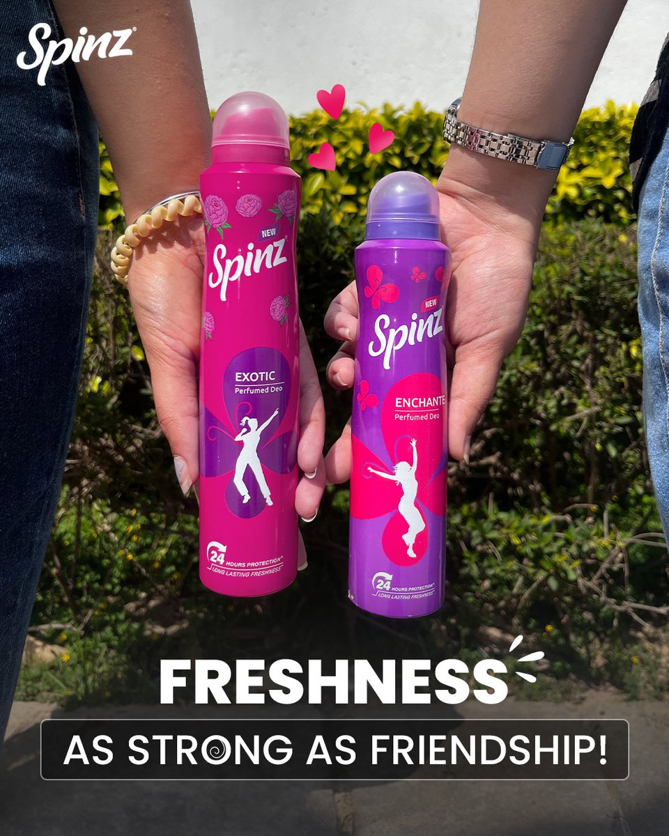 SpinzIndia's tweet image. Friends that stay fresh together, slay together! 💃💙💜 Which Spinz Deo suits your bestie’s vibe? Tag them and let them know!
.
.
.
.
#Spinz #Deos #SpinzYourWorld #Fragrance #Freshness #CavinKare #MakingLivesHappier