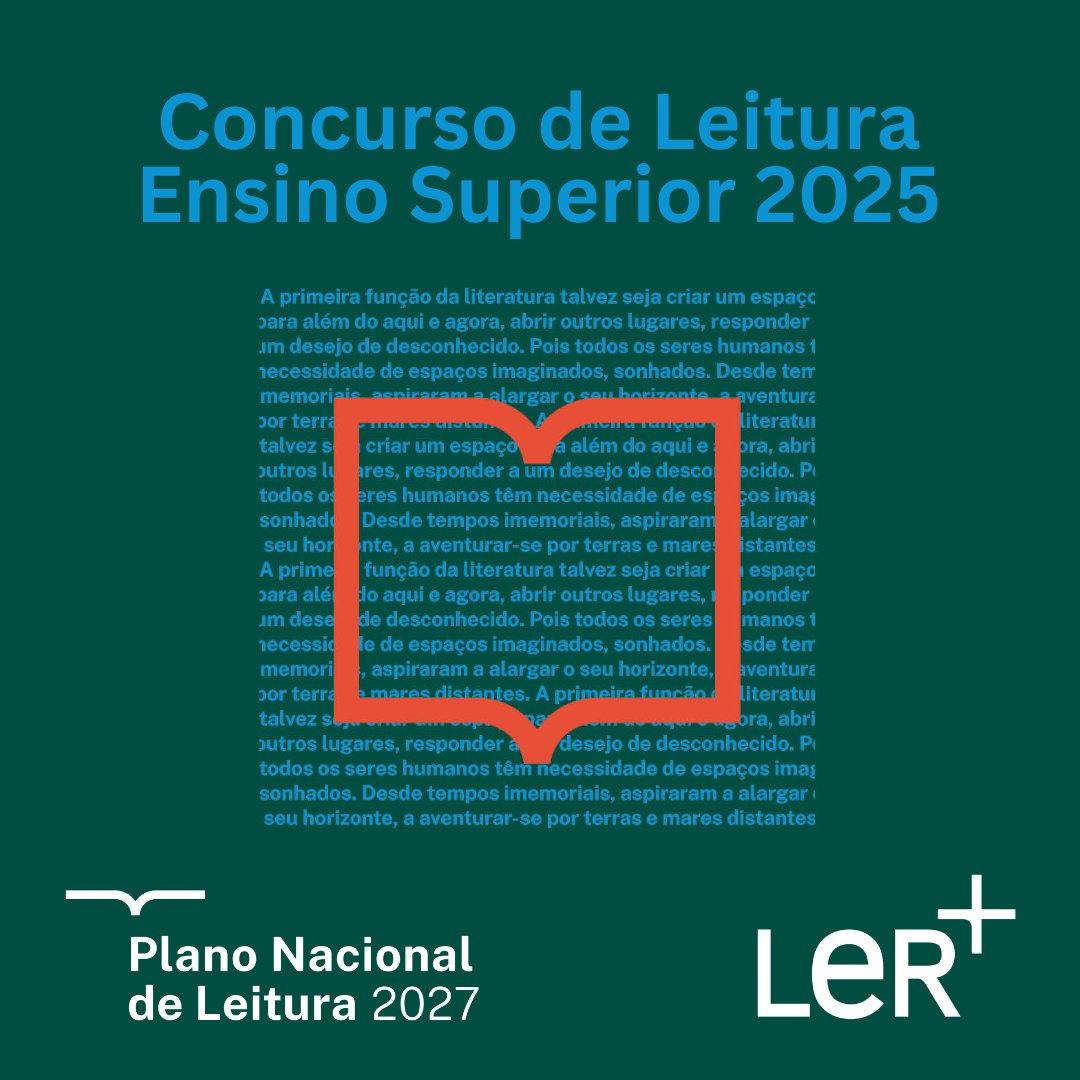 O Concurso de Leitura – Ensino Superior 2025.
Candidaturas abertas de 17 de março a 30 de abril.
Mais informações em dges.gov.pt ou pnl2027.gov.pt