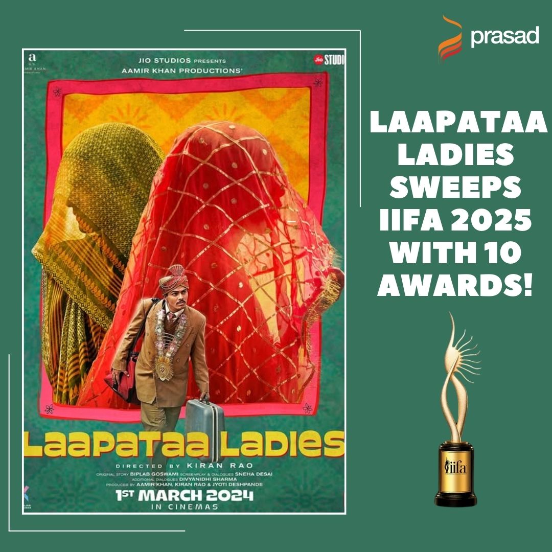PrasadCorp's tweet photo. 🏆 Laapataa Ladies dominates #IIFA2025, winning 10 awards, including Best Picture & Best Director (Kiran Rao)! 🎬✨
Proud to have contributed with color grading on Baselight, mastering & QC. Congrats to the entire team! 💫
#LaapataaLadies #ProudToBePart https://t.co/R3twgQUhxB