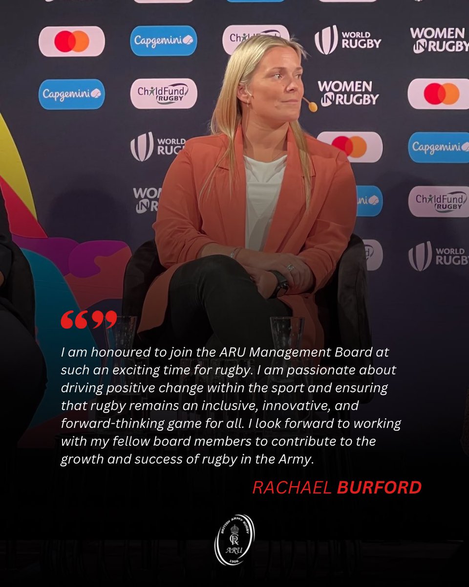 Army Rugby Union (@armyrugbyunion) on Twitter photo We are delighted to announce the appointment of <a href="/RachaelBurf12/">Rachael Burford</a> as a Non Executive Director to the ARU Management Board 🤝
Read more ➡️ armyrugbyunion.org.uk/rachael-burfor… We are delighted to announce the appointment of <a href="/RachaelBurf12/">Rachael Burford</a> as a Non Executive Director to the ARU Management Board 🤝
Read more ➡️ armyrugbyunion.org.uk/rachael-burfor…