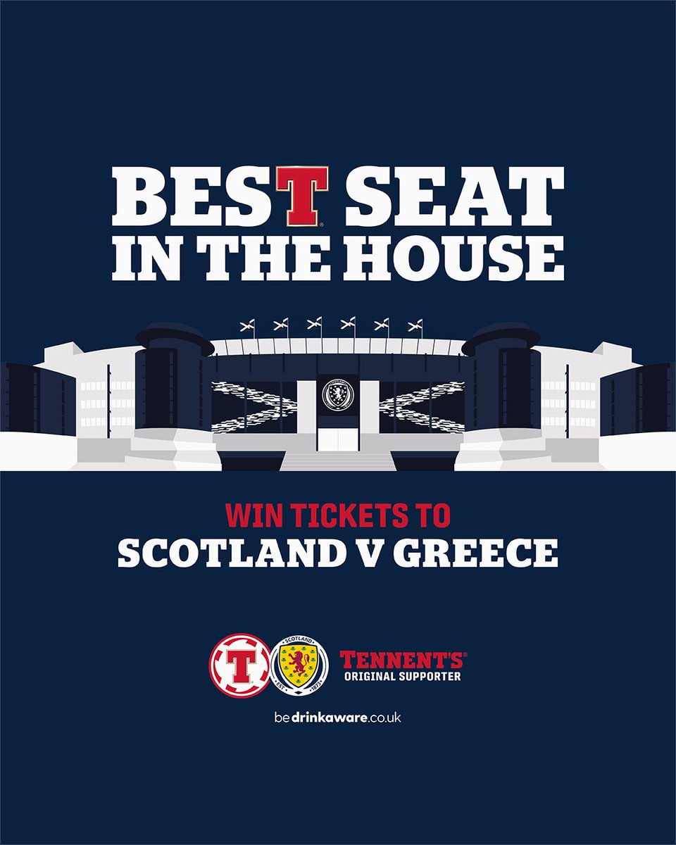 Tennent's Lager (@tennentslager) on Twitter photo We’re giving you + 3 pals the chance to cheer on the <a href="/ScotlandNT/">Scotland National Team</a> at Hampden Park on Sunday, 23rd March. 🙌 🏴
Watch as they go head to head with Greece from The Best Seat in the House. ⚽
Enter below! 👇 GO!
tennents.com/uk/experience/…
Entries close 20th March. We’re giving you + 3 pals the chance to cheer on the <a href="/ScotlandNT/">Scotland National Team</a> at Hampden Park on Sunday, 23rd March. 🙌 🏴
Watch as they go head to head with Greece from The Best Seat in the House. ⚽
Enter below! 👇 GO!
tennents.com/uk/experience/…
Entries close 20th March.