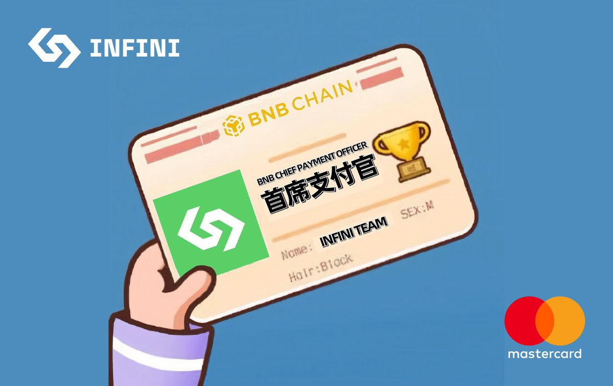0xinfini's tweet photo. BNB CHIEF PAYMENT OFFICER 🏆

0️⃣ Zero fees when depositing from BNB Chain!
💳 Spend stablecoins seamlessly with Infini Card.
🌍 We’re here to drive mass adoption of BNB Chain &amp; frictionless payments.

@heyibinance @cz_binance @BNBCHAIN 
#BNBCard https://t.co/GymPTLyWsa