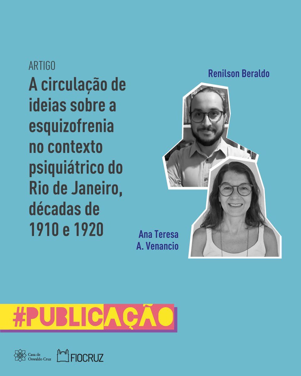 Cassão 葛西🦈🦊🥷 (@cassao) on Twitter photo ‼️Assinada por Ana Teresa A. Venancio, pesquisadora da <a href="/casaoswaldocruz/">Casa de Oswaldo Cruz | Fiocruz</a> / @Fiocruz; e Renilson Beraldo, doutor pelo PPGHCS-COC/Fiocruz, a publicação explora como as ideias sobre esquizofrenia se desenvolveram e circularam no contexto psiquiátrico do Rio de Janeiro durante as ‼️Assinada por Ana Teresa A. Venancio, pesquisadora da <a href="/casaoswaldocruz/">Casa de Oswaldo Cruz | Fiocruz</a> / @Fiocruz; e Renilson Beraldo, doutor pelo PPGHCS-COC/Fiocruz, a publicação explora como as ideias sobre esquizofrenia se desenvolveram e circularam no contexto psiquiátrico do Rio de Janeiro durante as