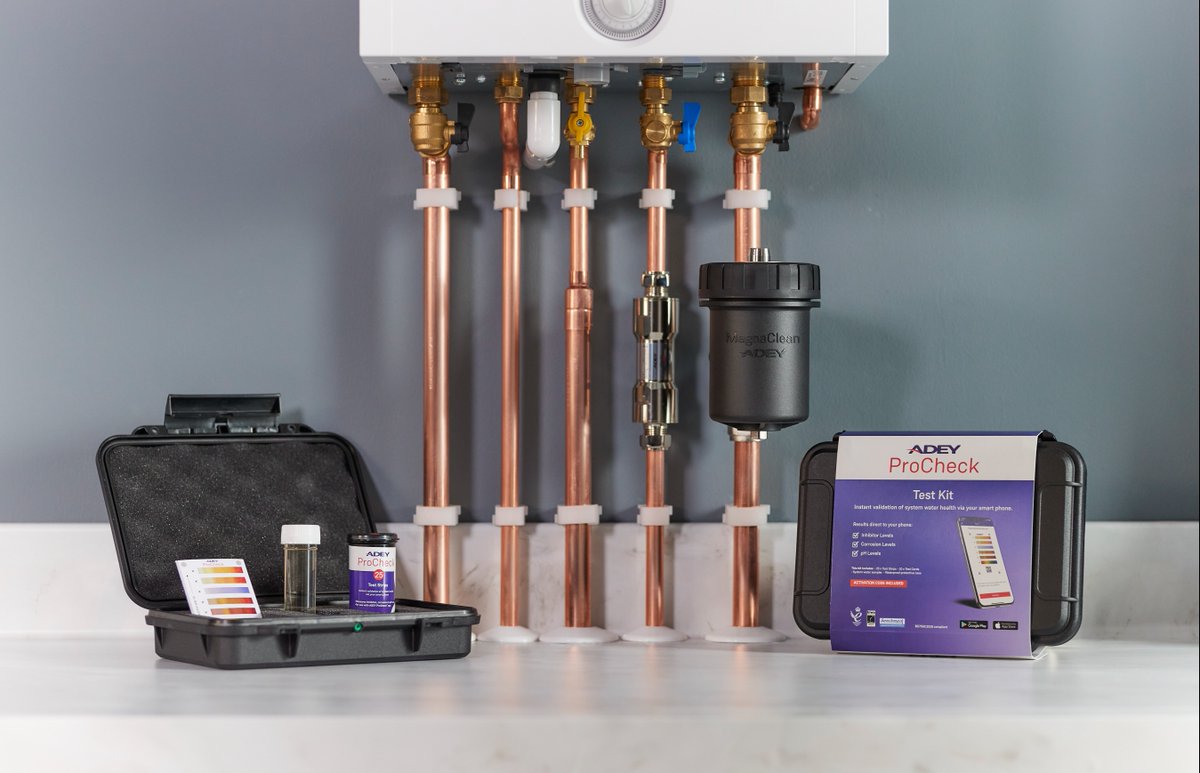 ADEY_Pro's tweet image. ADEY ProCheck® - The health check for heating. 🤒

Use ADEY ProCheck to spot the signs of system corrosion on your next heating breakdown.

Testing for inhibitors, corrosion and pH levels in the system - Don't leave your first time fix to chance. 

#ADEY #ProCheck #watertesting