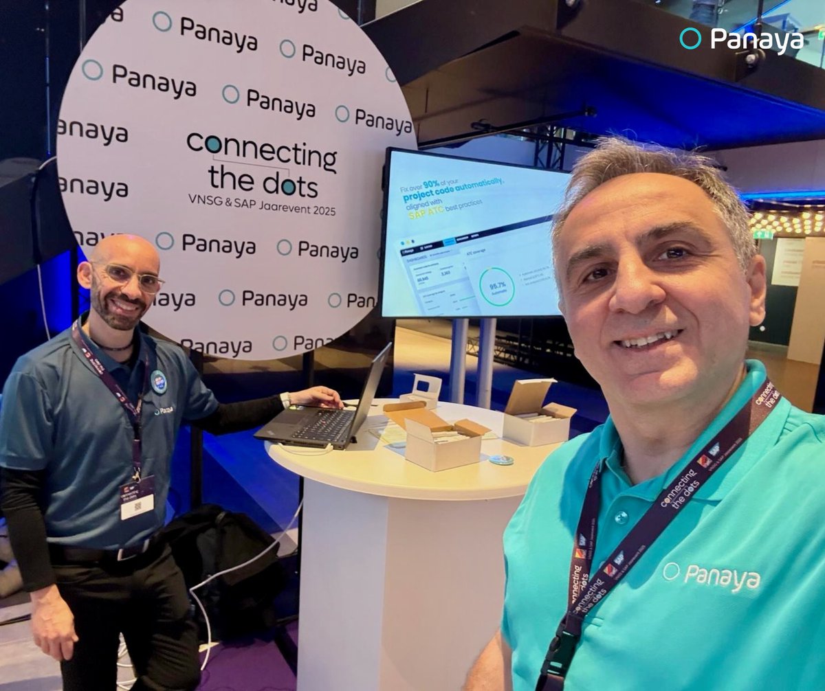 panaya's tweet image. We had a BLAST at @VNSG &amp;amp; @SAP ‘Connecting the Dots’ with some of the brightest minds in SAP! 🥳🎉

Our #PanayaTeam had a great time showcasing how our #AI-powered #SmartTesting &amp;amp; #ChangeIntelligence platform helps accelerate and de-risk #SAP projects with confidence. 🤓💪

See…