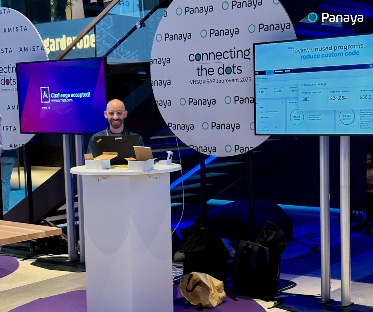 panaya's tweet image. We had a BLAST at @VNSG &amp;amp; @SAP ‘Connecting the Dots’ with some of the brightest minds in SAP! 🥳🎉

Our #PanayaTeam had a great time showcasing how our #AI-powered #SmartTesting &amp;amp; #ChangeIntelligence platform helps accelerate and de-risk #SAP projects with confidence. 🤓💪

See…