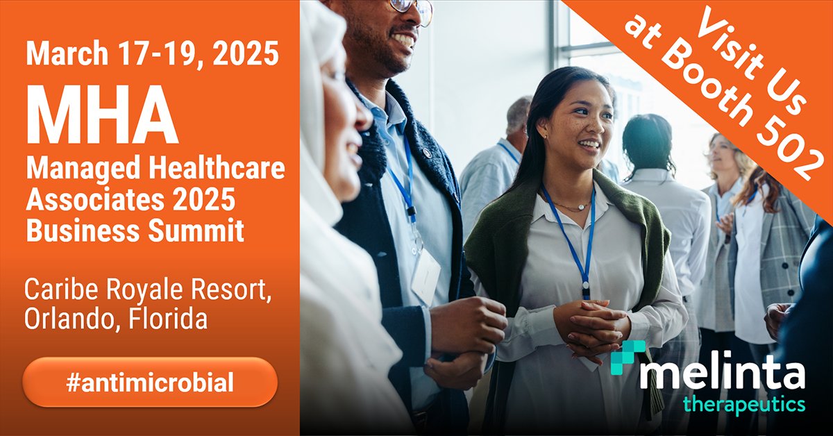 We are excited to be here exhibiting at the 2025 MHA and Navigator Business Summit. 

Join us in Melinta booth 502 at the Caribe Royale Resort and meet the team that’s always mighty! 

#MHA2025 #2025BusinessSummit