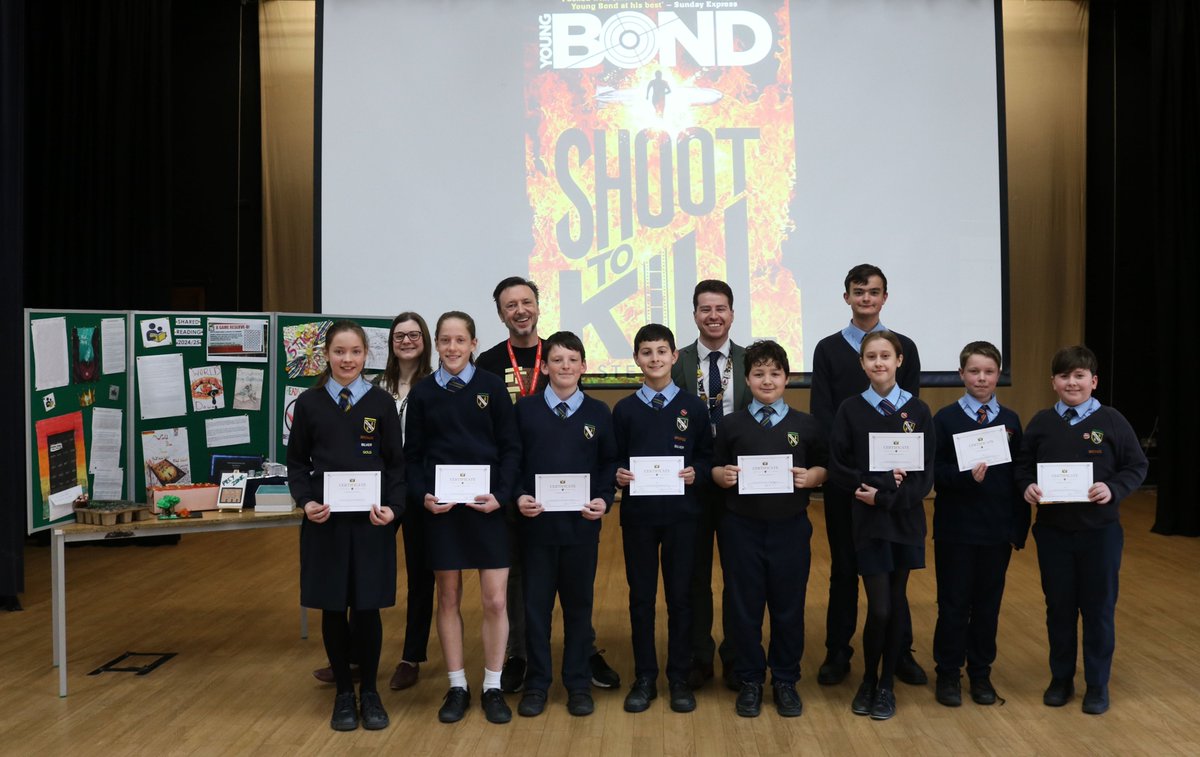 KennetSchool's tweet photo. We’re thrilled to have author @SteveColeBooks with us today for #BookFest2025. He’s sharing his writing journey with pupils and celebrating with our Shared Reading category winners - with plenty of laughs along the way! #KennetLibrary https://t.co/MHbx1Tfs2A