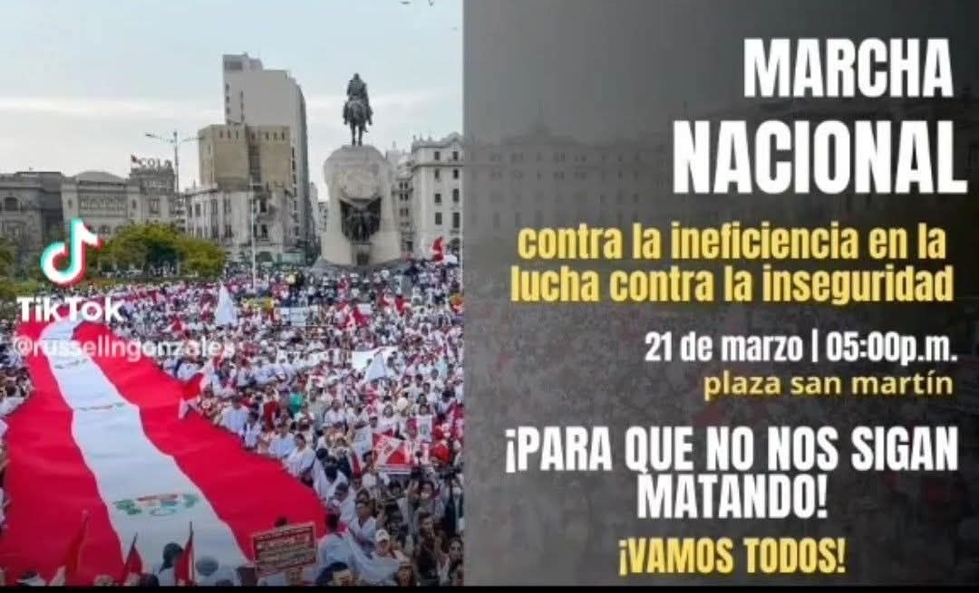 te_0di0_fkmt's tweet photo. @peru21noticias Marcha nacional este 21 de marzo a las 5:00 pm en la Plaza San Martín, DIFUNDAN TODO LO QUE PUEDAN Y SOBRE TODO, POR FAVOR, VAYAN https://t.co/gncFI1Howm