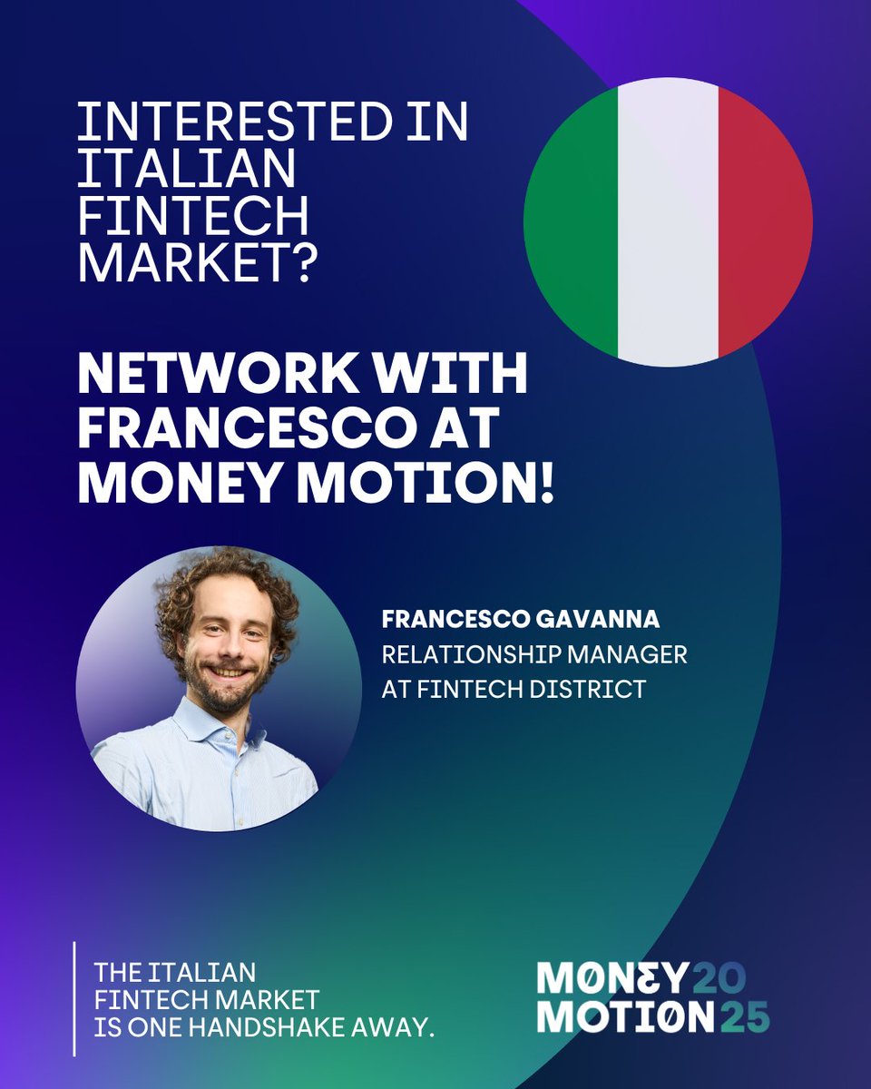 Great conferences are about great connections - now you know with whom to shake hands with - Francesco Gavanna from the <a href="/FintechDistrict/">Fintech District</a> 

See you at #MoMo2025 everyone. Less than 10 days!