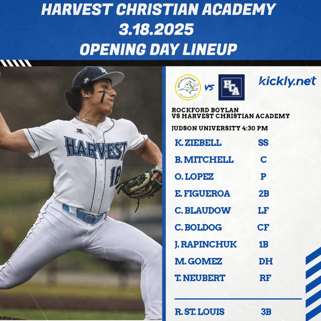 OPENING DAY!!!!
Rockford Boylan vs Harvest Christian
📍Judson University
⌚️430pm First Pitch
📺web.gc.com/teams/ovVdn1n5…
@obed_lopez3 takes the bump