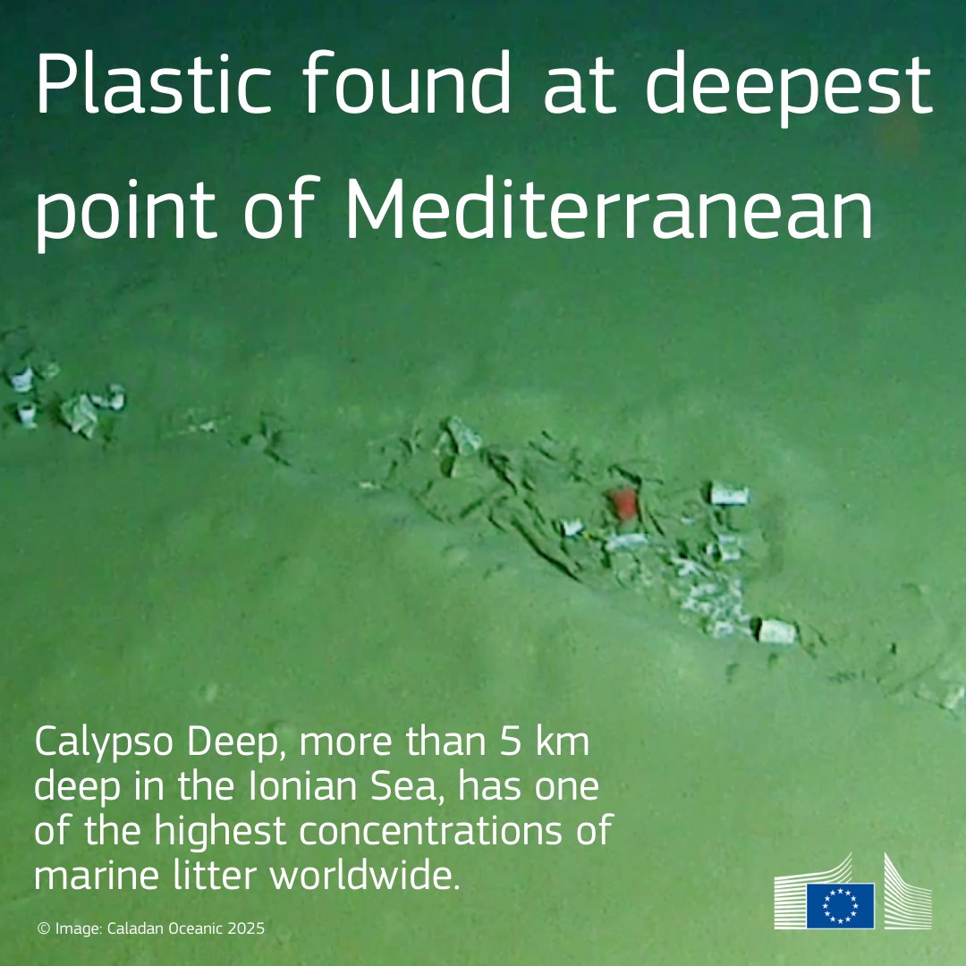 26,715 litter items per square kilometer were found in the Calypso Deep.

The litter items primarily come from human activities, and plastic accounts for 88% of identified items.
We need to #BeatPlasticPollution

More here 👉 europa.eu/!tvbCGP

#GlobalRecyclingDay