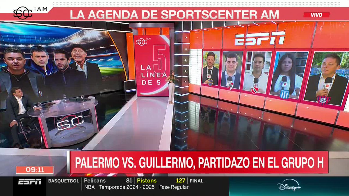 SportsCenter (@sc_espn) on Twitter photo Prendete a la línea de 5 de #SportsCenterAM, con la mejor información de los 5 grandes:
🎙️ <a href="/MonroigDiego/">Diego Monroig</a>
🎙️ <a href="/luchomanso/">Lucho Manso ⚽</a>
🎙️ <a href="/nicobrusco86/">Nicolás Brusco</a>
🎙️ <a href="/florjuy_/">Flor Romero</a>
🎙️ <a href="/lea_alves/">Leandro Alves</a>
📺 #DisneyPlus Prendete a la línea de 5 de #SportsCenterAM, con la mejor información de los 5 grandes:
🎙️ <a href="/MonroigDiego/">Diego Monroig</a>
🎙️ <a href="/luchomanso/">Lucho Manso ⚽</a>
🎙️ <a href="/nicobrusco86/">Nicolás Brusco</a>
🎙️ <a href="/florjuy_/">Flor Romero</a>
🎙️ <a href="/lea_alves/">Leandro Alves</a>
📺 #DisneyPlus