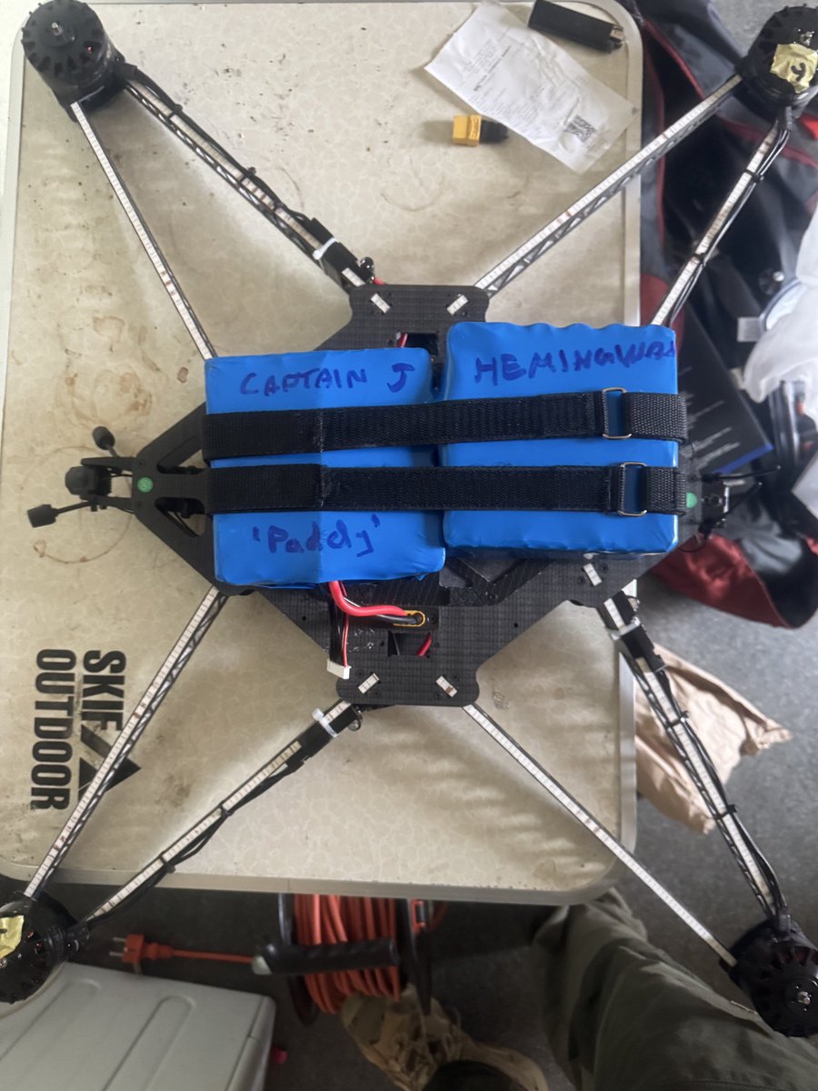 nother_fella2's tweet image. This particular drone will fly for the Armed Forces of Ukraine tomorrow. It’s a Ghost Squadron Leader drone and designed to match up with smaller Ghosts of The Few in tribute to The Few. In honour and memory of Group Captain John “ Paddy” Hemingway, the last of The Few who passed…