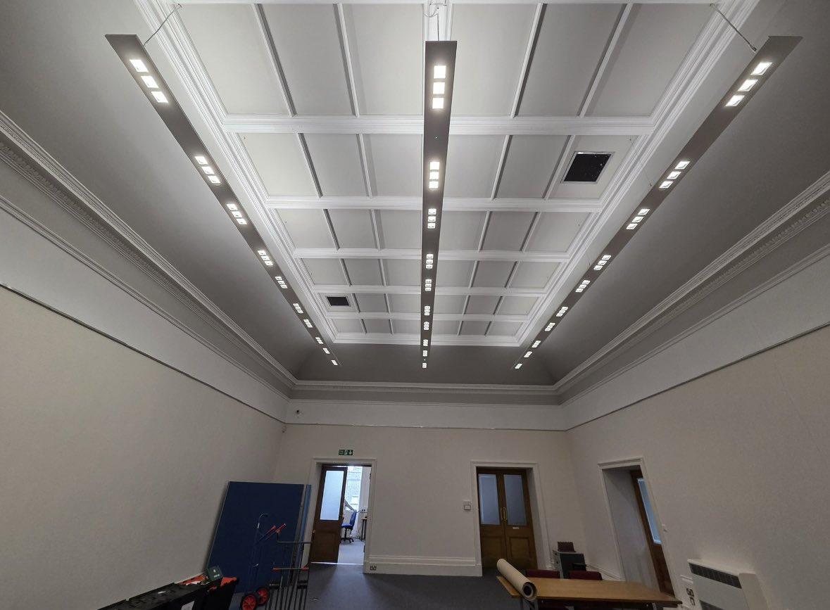 EWEdwardson's tweet photo. A recent lighting upgrade carried out by EWE working with Dextra Design for Arbroath Library.
The first Gallery will be used for Various functions including Weddings.
 
The second gallery will be the new Angus archives again which the public have access to.

Great work by all! https://t.co/pAUosHGwNz
