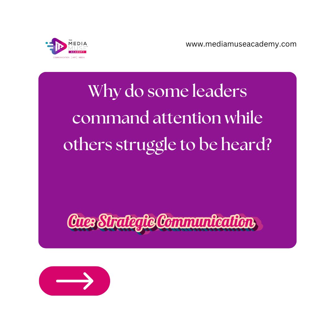 mediamuseacad's tweet photo. Strategic communications help you transform complex ideas into compelling narratives, confidently navigate crises, and build lasting influence. Contact Media Museβ’ Academy to develop this critical leadership capability.
#Leadership
#PossibilityWait
#Communication https://t.co/xVZHzDPYWp