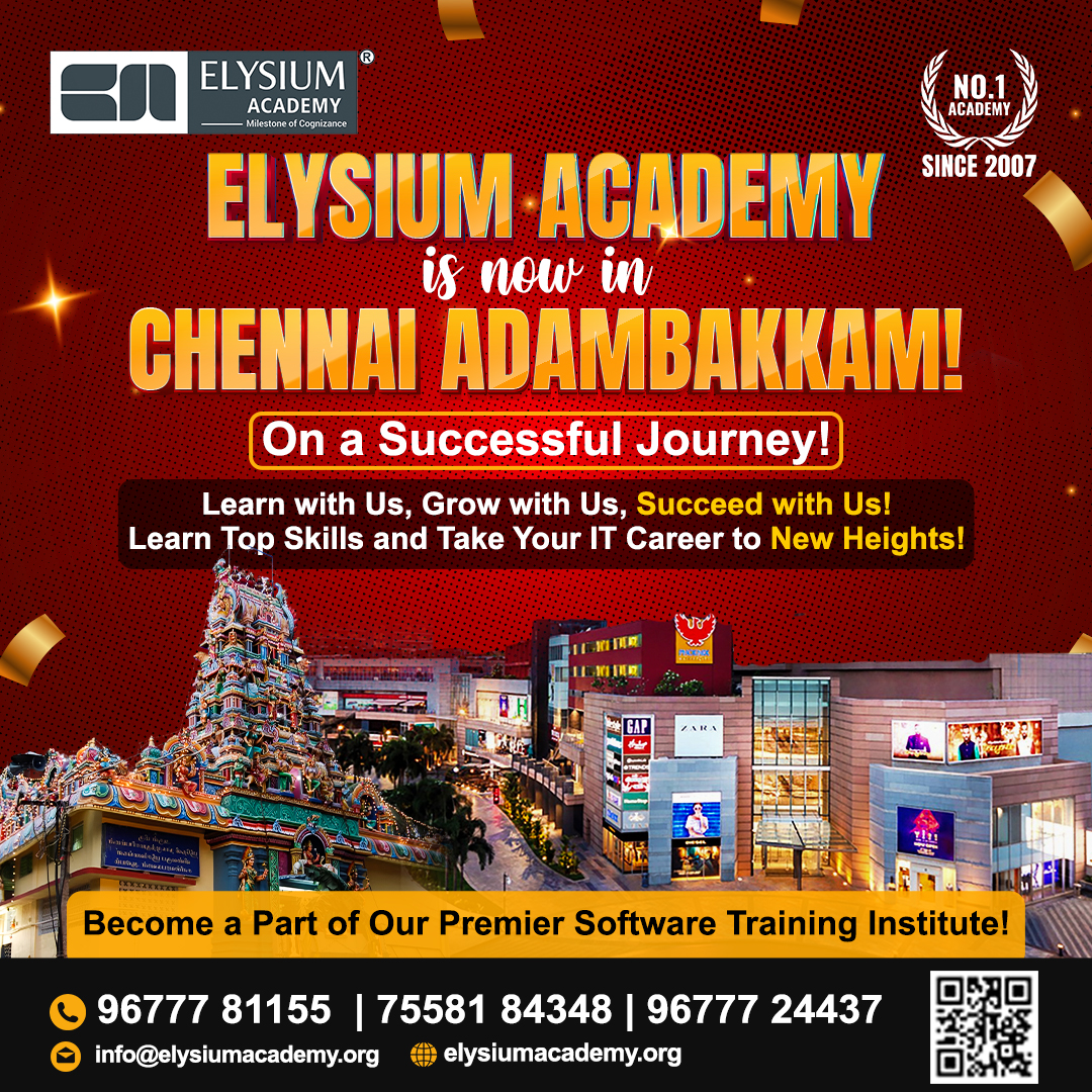 elysiumacademy's tweet image. 🚀 Elysium Academy is Now in Trichy & Adambakkam Chennai! 🚀
#ElysiumAcademy #datasciencecourse #dataanalystcourse #ProgrammingCourses #javacourse #joborientedcourses #pythoncourse #fullstackdevelopmentcourse #awscloudcourse #mobileappdevelopmentcourse
