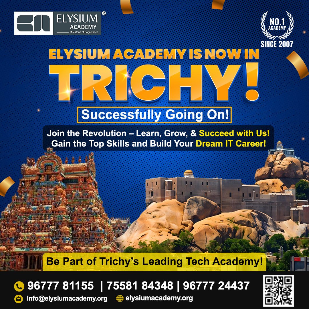 elysiumacademy's tweet image. 🚀 Elysium Academy is Now in Trichy & Adambakkam Chennai! 🚀
#ElysiumAcademy #datasciencecourse #dataanalystcourse #ProgrammingCourses #javacourse #joborientedcourses #pythoncourse #fullstackdevelopmentcourse #awscloudcourse #mobileappdevelopmentcourse