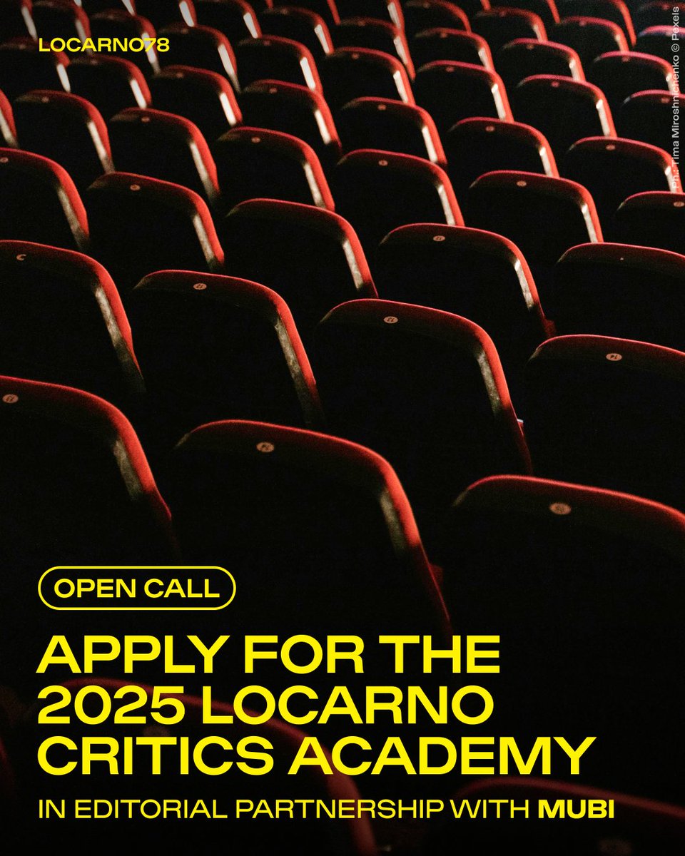 Send us your applications for the next #LocarnoCriticsAcademy! 

Our Critics Academy is a workshop in film criticism giving emerging writers a crucial entry point into the world of festivals. 

→ Discover more and apply
shorturl.at/AcpaQ